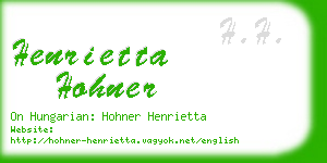 henrietta hohner business card